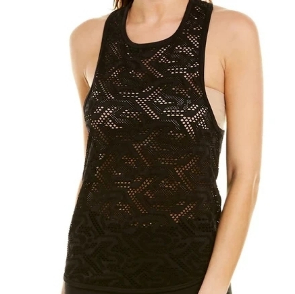 Women's Betsey Johnson Mesh racer-back tank top.